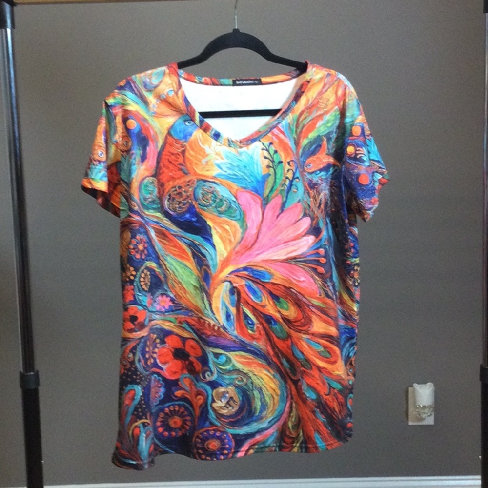 S Just Fashion Now wearable art colorful tunic